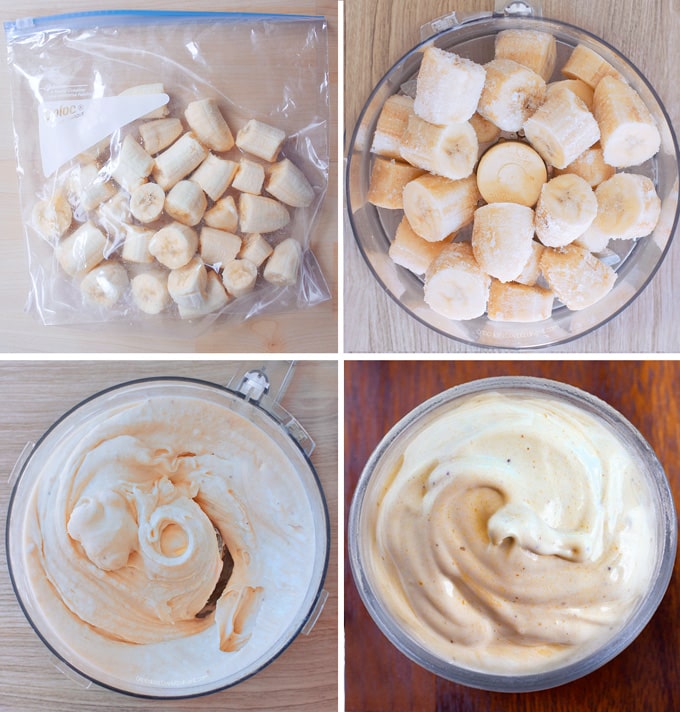 Banana Nice Cream Step By Step in food processor