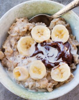 Homemade Healthy Banana Oatmeal For Breakfast