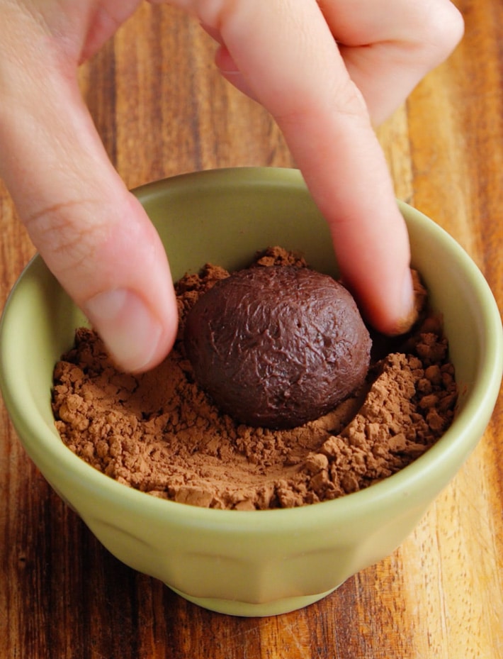 Rolling Truffles In Cocoa Powder
