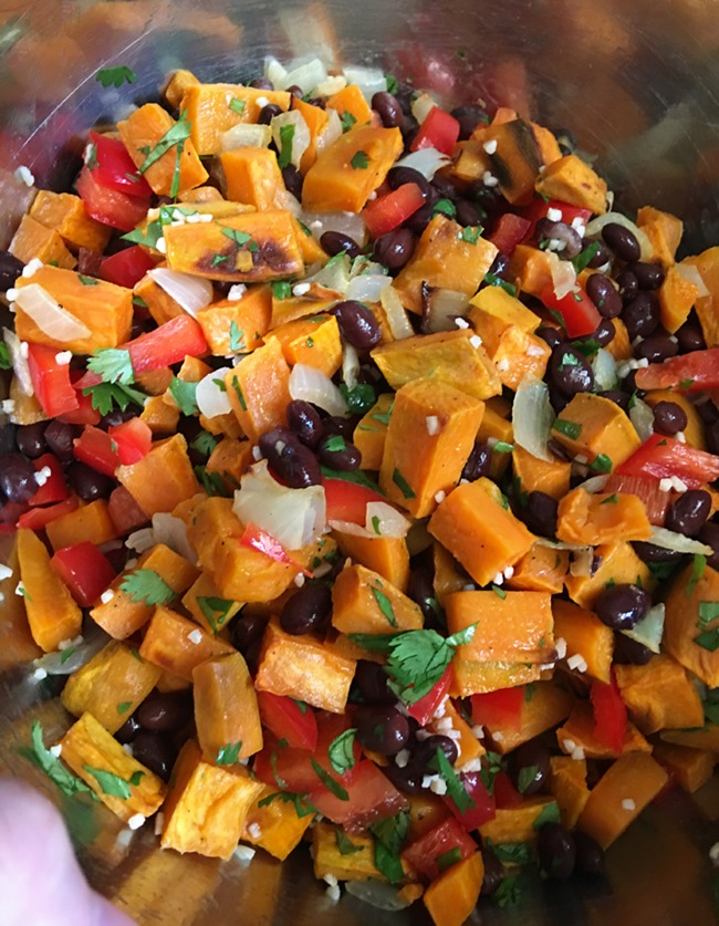 Sweet Potato Salad, a great recipe for parties and can be served hot or cold