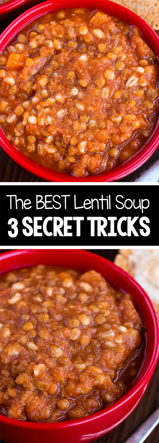 The Best Lentil Soup Recipe With Three Secret Tricks (Vegan, Oil Free)
